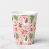 Feestelijke luiaards en lama's vakantiepatroon papieren bekers (Achterkant)