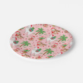 Feestelijke luiaards en lama's vakantiepatroon papieren bordje (Gekanteld)