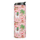 Feestelijke luiaards en lama's vakantiepatroon thermosbeker (Gedraaid links)