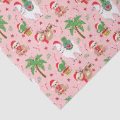 Feestelijke luiaards en lama's vakantiepatroon tissuepapier (Detail)