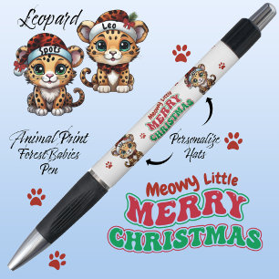 Feestelijke Luipaard Dierenprint Kat Xmas Paws 🐆� Pen