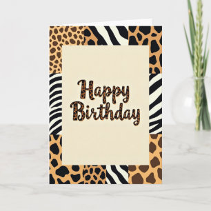Feestelijke Luipaardprint Verjaardagskaart Kaart