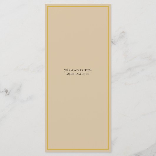 Feestelijke Luxe Elegante Kerst Menukaart (Achterkant)