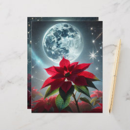 Feestelijke Maanverlichte Poinsettia Scrapbook Pap