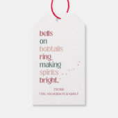 Feestelijke 'Making Spirits Bright' Kerstcadeaukaa Cadeaulabel (Voorkant)