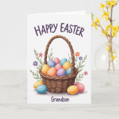 Feestelijke mand met eieren kaart (Gele Bloem)