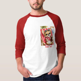 Feestelijke mannelijke Chihuahua Strand Ontspannin T-shirt