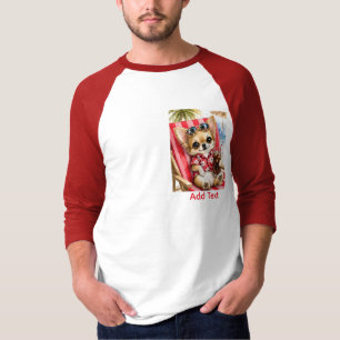Feestelijke mannelijke Chihuahua Strand Ontspannin T-shirt