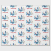 Feestelijke Manta Ray Zeeen en Groeten Cadeaupapier (Vlak)