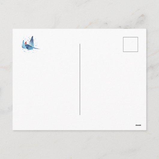 Feestelijke Manta Ray Zeeen en Groeten Feestdagenkaart (Achterkant)