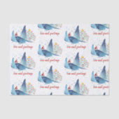 Feestelijke Manta Ray Zeeen en Groeten Tissuepapier (Voorkant)