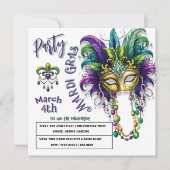 Feestelijke Mardi Gras en Fleur des Lis Party Uitn Feestdagenkaart (Voorkant)