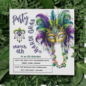 Feestelijke Mardi Gras en Fleur des Lis Party Uitn Feestdagenkaart