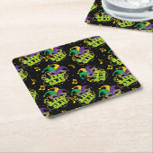 Feestelijke Mardi Gras Kartonnen Onderzetters (Schuin)