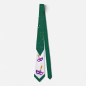 Feestelijke Mardi Gras Maskers en confettis Stropdas (Voorkant)