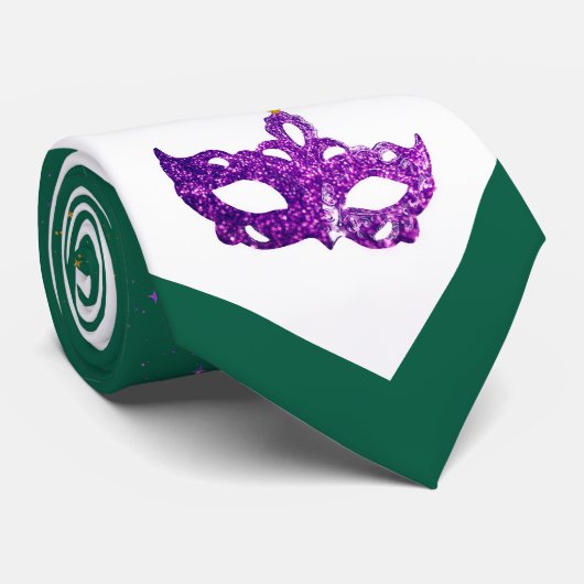 Feestelijke Mardi Gras Maskers en confettis Stropdas (Opgerold)