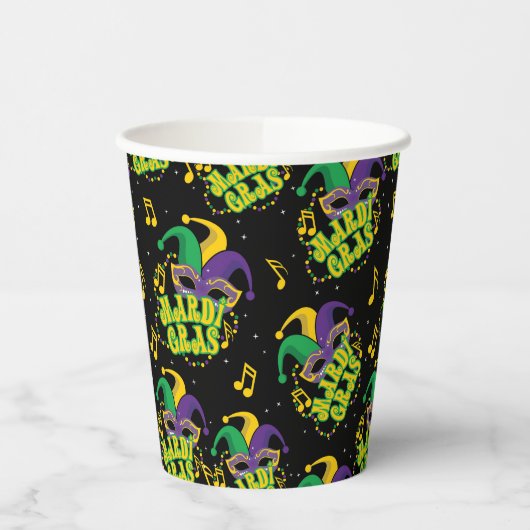 Feestelijke Mardi Gras Papieren Bekers (Links)