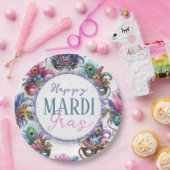 Feestelijke Mardi Gras Papieren Bordje (Feest)