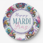 Feestelijke Mardi Gras Papieren Bordje (Voorkant)