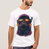 Feestelijke Mardi Gras Pug Vibrant T-shirt (Voorkant)