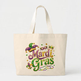 Feestelijke Mardi Gras-tas – Carnavalstoet Celeb Grote Tote Bag