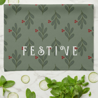Feestelijke maretak -  theedoek