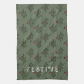 Feestelijke maretak -  theedoek (Verticaal)
