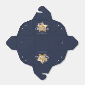 Feestelijke Marine Blauw Gouden Ster Kerstmis Bedankdoosjes (Uitgevouwen)