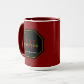 Feestelijke Maroon Combo Mok voor Verjaardagsvieri (Voorkant links)