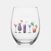 Feestelijke Martini Gestoorde Punch Wijn Glas voor (Voorkant)