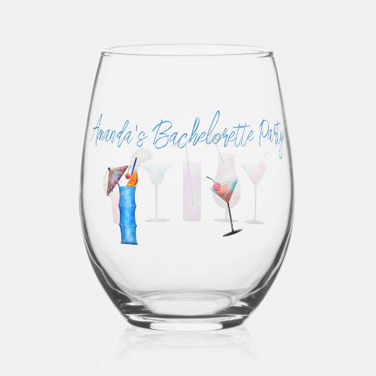 Feestelijke Martini Gestoorde Punch Wijn Glas voor (Achterkant)