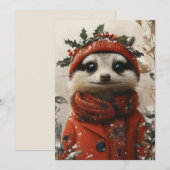 Feestelijke Meerkat in Winter Wonderland Kaart (Voorkant / Achterkant)