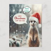 Feestelijke Meerkat Kerstman Feestdagenkaart (Voorkant)