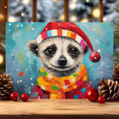 Feestelijke Meerkat Kerstmis Feestdagen Kaart
