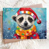 Feestelijke Meerkat Kerstmis Feestdagen Kaart