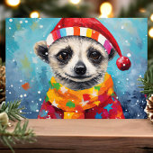 Feestelijke Meerkat Kerstmis Feestdagen Kaart