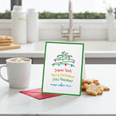 Feestelijke Meertalige Vrolijk Kerstfeest en Boom Feestdagenkaart