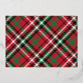 Feestelijke Meisjes Kerst Illustratie Geruite Foto Folie Feestdagenkaart (Achterkant)