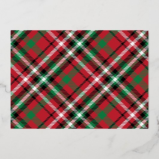 Feestelijke Meisjes Kerst Illustratie Geruite Foto Folie Feestdagenkaart (Achterkant)