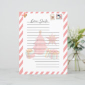 Feestelijke Meisjes Kerstmis Verlanglijstje Brief (Staand voorkant)