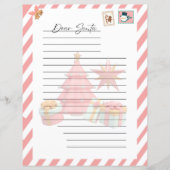 Feestelijke Meisjes Kerstmis Verlanglijstje Brief (Voorkant)