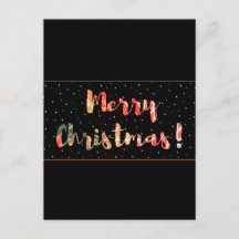 Feestelijke Merry Christmas Black & Gold Design