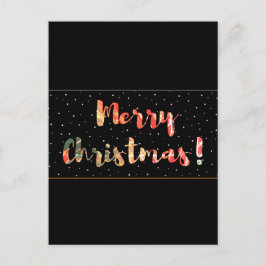 Feestelijke Merry Christmas Black & Gold Design Briefkaart