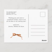 Feestelijke Merry Christmas Boho Bow Ribbon 2 Foto Briefkaart (Achterkant)