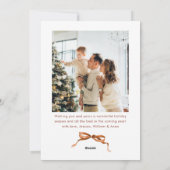 Feestelijke Merry Christmas Boho Bow Ribbon 2 Foto Feestdagenkaart (Achterkant)