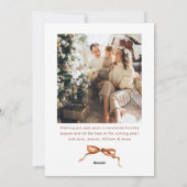 Feestelijke Merry Christmas Boho Bow Ribbon 2 Foto Feestdagenkaart (Achterkant)