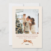 Feestelijke Merry Christmas Boho Bow Ribbon 2 Foto Feestdagenkaart (Achterkant)