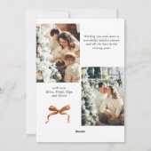 Feestelijke Merry Christmas Boho Bow Ribbon 3 Foto Feestdagenkaart (Achterkant)