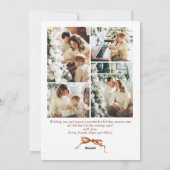 Feestelijke Merry Christmas Boho Bow Ribbon 5 Foto Feestdagenkaart (Achterkant)