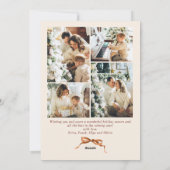 Feestelijke Merry Christmas Boho Bow Ribbon 5 Foto Feestdagenkaart (Achterkant)